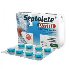 Septolete Omni, 3mg/1mg pastile, 16 pastile, Krka
